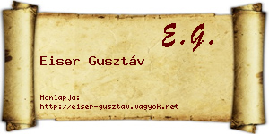 Eiser Gusztáv névjegykártya
